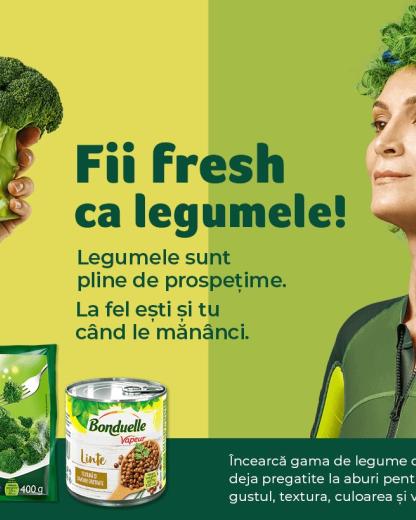 „Fii fresh ca legumele!” Noua platformă de comunicare a brandului Bonduelle subliniază prospețimea legumelor ca stare de bine